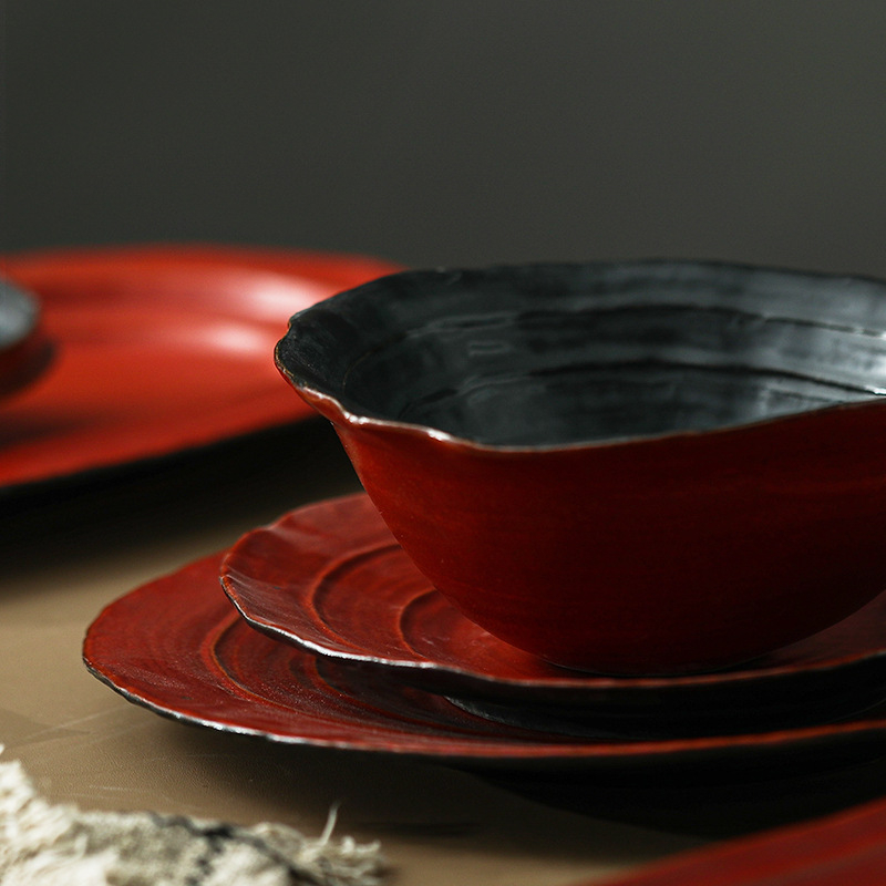 Japán stílusú kerámia étkészlet — alá-glazúros színű felület, testreszabható privát címkével, ajándéknak alkalmas