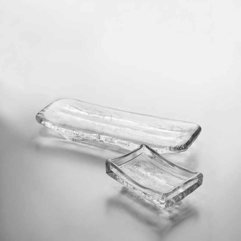 Üveg sushi szósztál, téglalap alakú, japán stílusú, hőálló üveg