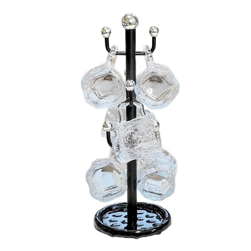 Луксозен стъклен държач за чаши с инвертирана поставка — настолен органайзер за чаши