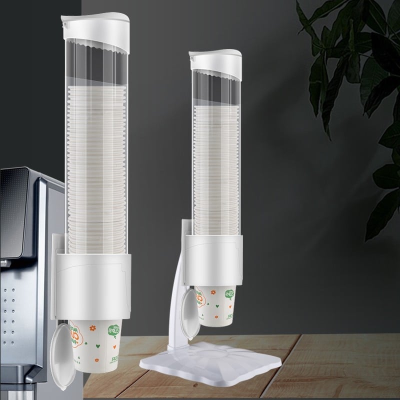 Műanyag asztali pohártartó, lyukasztás nélküli, modern minimál dizájn