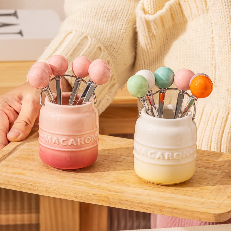 Gyümölcs villa készlet kerámiából, modern minimalista stílus, felnőtteknek, egyszínű dizájn