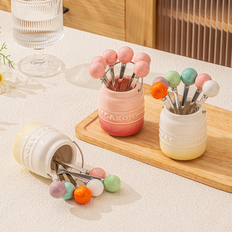 Gyümölcs villa készlet kerámiából, modern minimalista stílus, felnőtteknek, egyszínű dizájn