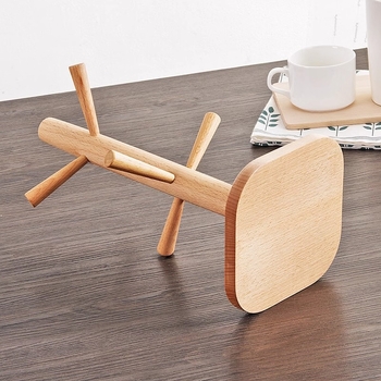 Японски стил дървен държач за чаши, държач за чаши с обрънат дренаж, монтаж без пробиване, луксозен ретро стил.