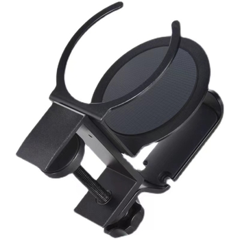 Железен многофункционален държач за чаши с 360° въртяща се стойка за слушалки, без пробиване, монтаж на ръба на бюрото, тегло 0.35 кг