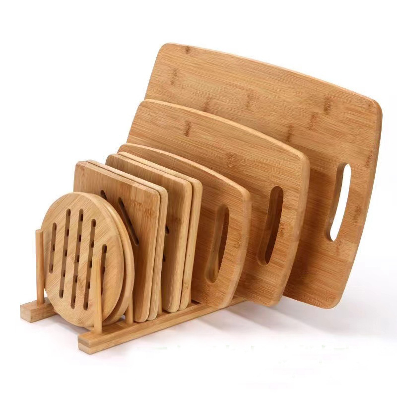 Bambuszból készült pohártartó leeresztő sínnel tálak és edények számára, két rekeszes multifunkcionális tároló, modern minimalista stílus
