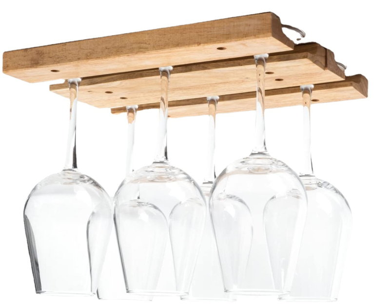 Стойка за чаши за вино, дървена, висяща, креативен дизайн