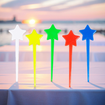 Endeavour Card műanyag csillag alakú gyümölcsvilla, modern minimalist design, nyomtatott logó