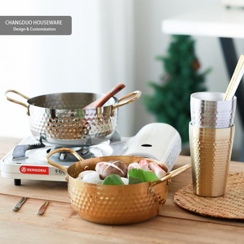 Kétfogú gyümölcs villa, rozsdamentes acél, kalapált mintázat, könnyű luxus stílus