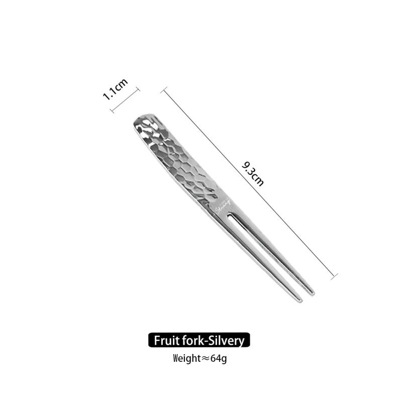 Kétfogú gyümölcs villa, rozsdamentes acél, kalapált mintázat, könnyű luxus stílus