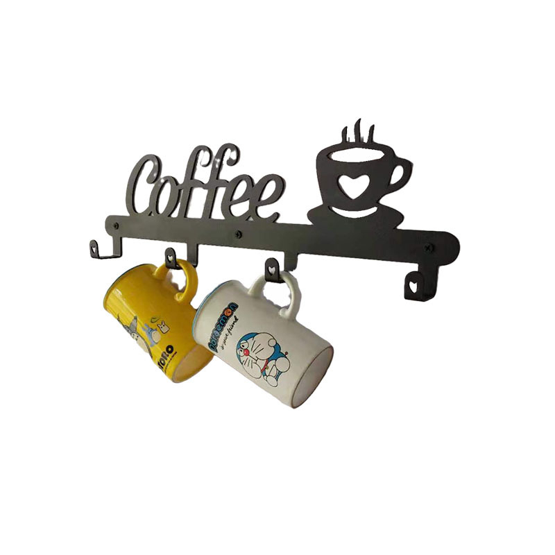 Стенно държач за чаши с дренаж, метален, Nordic стил, монтаж чрез пробиване, персонализация