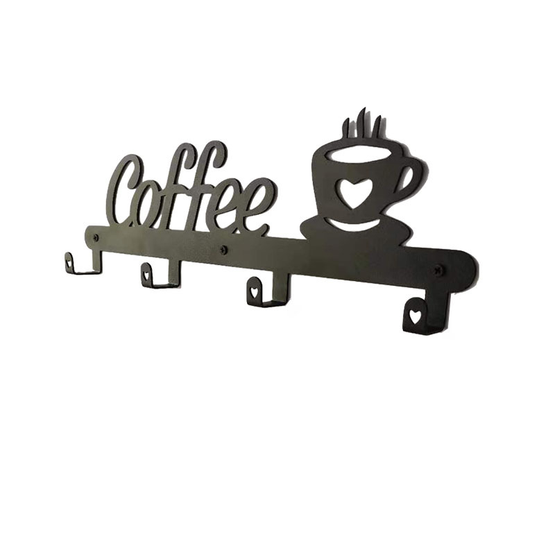 Стенно държач за чаши с дренаж, метален, Nordic стил, монтаж чрез пробиване, персонализация