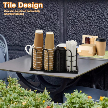 Държач за чаши, демонтиращ се, метална тел, модерен минималистичен стил, кухненски/офис