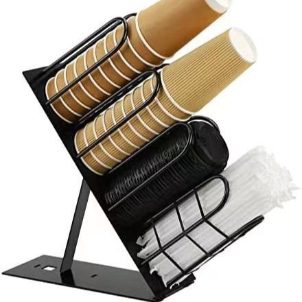 Държач за чаши, демонтиращ се, метална тел, модерен минималистичен стил, кухненски/офис