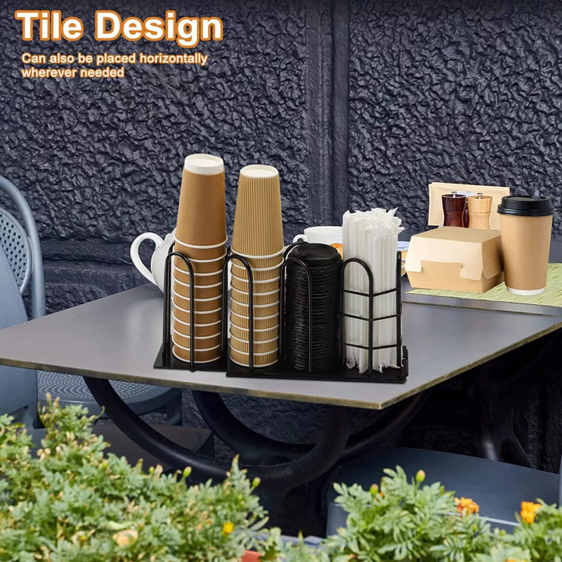 Държач за чаши, демонтиращ се, метална тел, модерен минималистичен стил, кухненски/офис