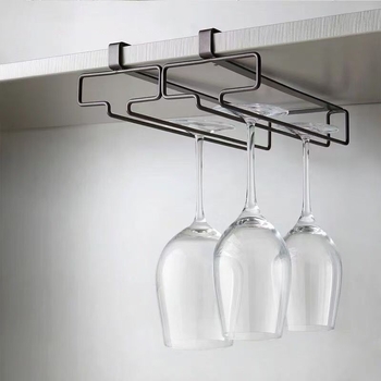 Držač za čaše za vino – zidni, od željeza, bez bušenja, moderni minimalistički stil