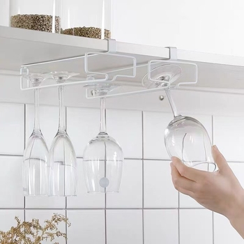 Držač za čaše za vino – zidni, od željeza, bez bušenja, moderni minimalistički stil
