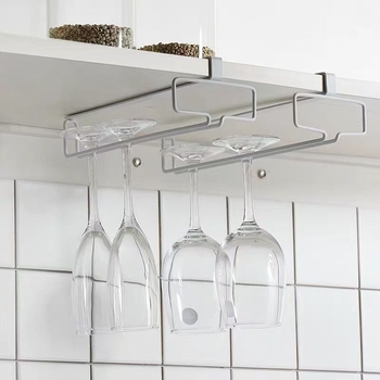 Držač za čaše za vino – zidni, od željeza, bez bušenja, moderni minimalistički stil