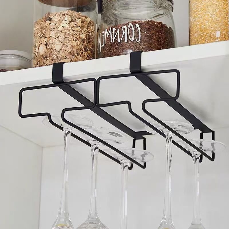Držač za čaše za vino – zidni, od željeza, bez bušenja, moderni minimalistički stil