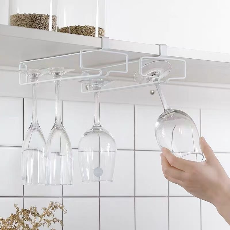 Držač za čaše za vino – zidni, od željeza, bez bušenja, moderni minimalistički stil