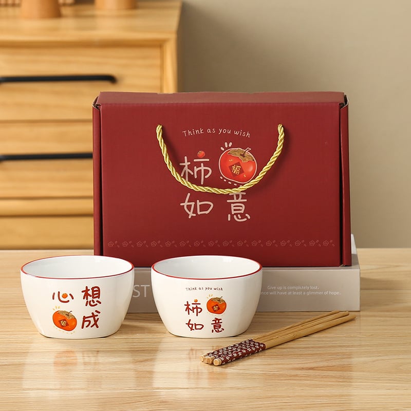 Kerámia tálak és evőpálcikák készlete virágmintával, kerek formájú, 10–10,9 cm átmérőjű, mikróban használható, logó nyomtatás és személyre szabás elérhető.