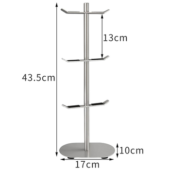 Stalak za čaše od nehrđajućeg čelika sa četveroslojnom bazom, odvojivi držač čaša, suvremeni minimalistički stil, težina 1 kg
