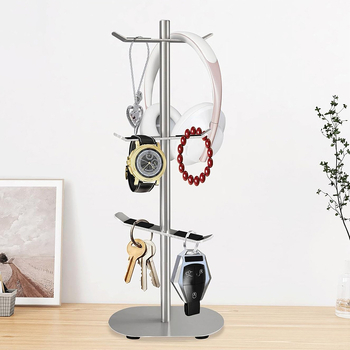 Stalak za čaše od nehrđajućeg čelika sa četveroslojnom bazom, odvojivi držač čaša, suvremeni minimalistički stil, težina 1 kg