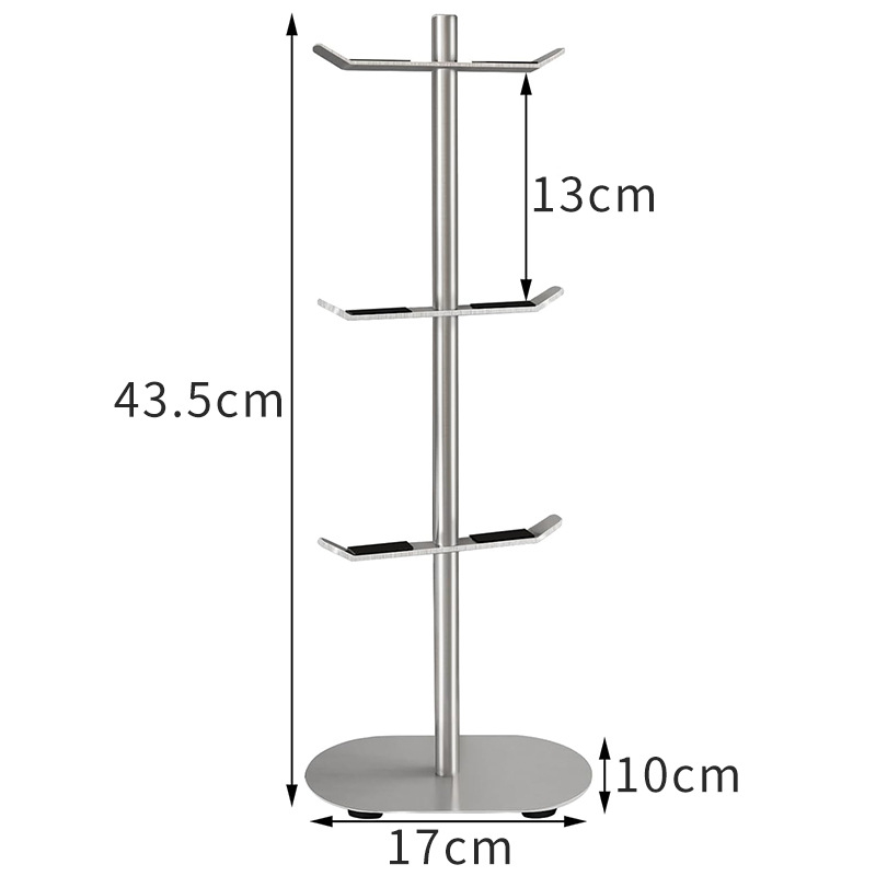 Stalak za čaše od nehrđajućeg čelika sa četveroslojnom bazom, odvojivi držač čaša, suvremeni minimalistički stil, težina 1 kg