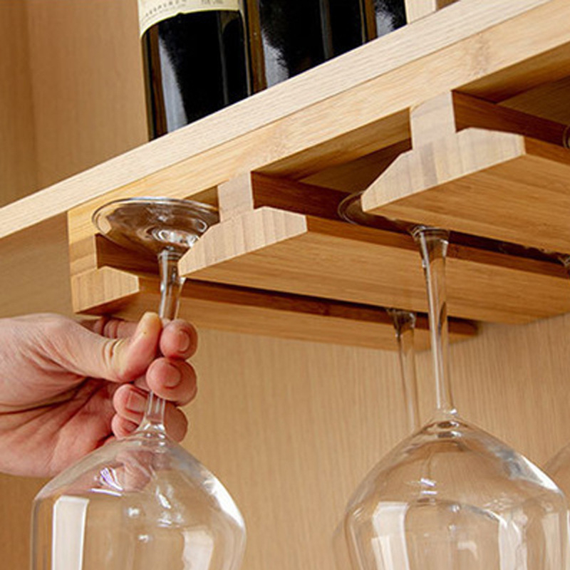 Držač za čaše za vino - zidni, viseći, 2–6 pretinaca, Nanzhu, bez bušenja