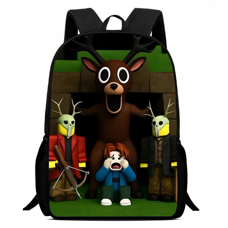 Wolyn unisex ruksak za osnovnu školu — Oxford platno, ergonomski stražnji panel, otporan na habanje, zaštita kralježnice, anime uzorak, velik kapacitet