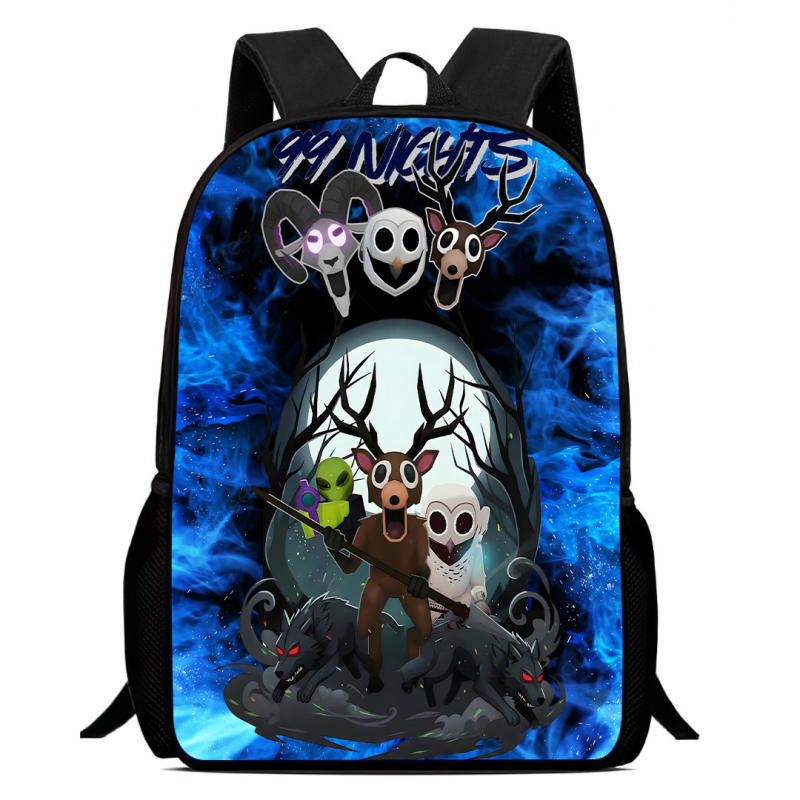 Wolyn unisex ruksak za osnovnu školu — Oxford platno, ergonomski stražnji panel, otporan na habanje, zaštita kralježnice, anime uzorak, velik kapacitet