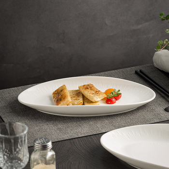 Qingqi porcelanski tanjur za ribu, japanskog stila, nepravilnog oblika, pogodan za mikrovalnu pećnicu, otporan na visoke temperature, završna obrada pod glazurom