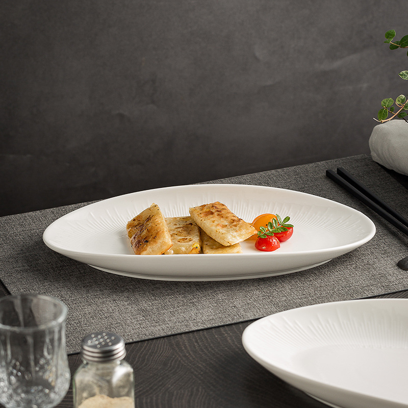 Qingqi porcelanski tanjur za ribu, japanskog stila, nepravilnog oblika, pogodan za mikrovalnu pećnicu, otporan na visoke temperature, završna obrada pod glazurom
