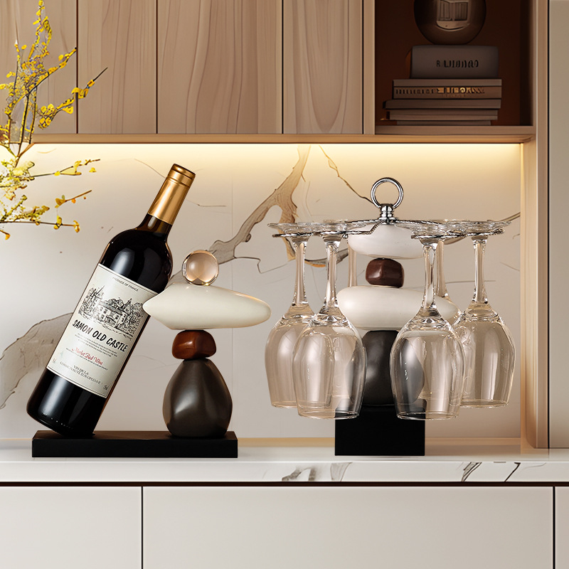 Стойка за вино от метална тел, декоративна, модерен минимализъм (тегло 2 кг)