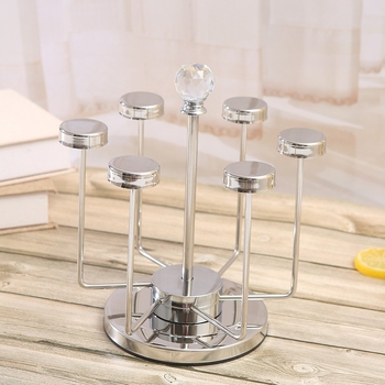 Ανοξείδωτος περιστρεφόμενος φορέας ποτηριών με δίσκο αποστράγγισης, 1,5 kg, εγκατάσταση χωρίς τρύπημα, μοντέρνο στυλ