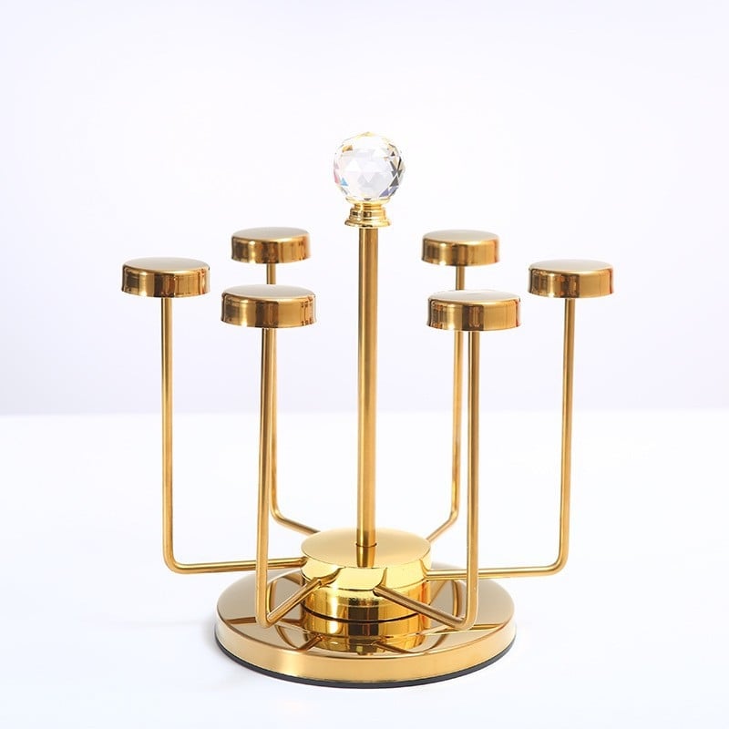 Ανοξείδωτος περιστρεφόμενος φορέας ποτηριών με δίσκο αποστράγγισης, 1,5 kg, εγκατάσταση χωρίς τρύπημα, μοντέρνο στυλ