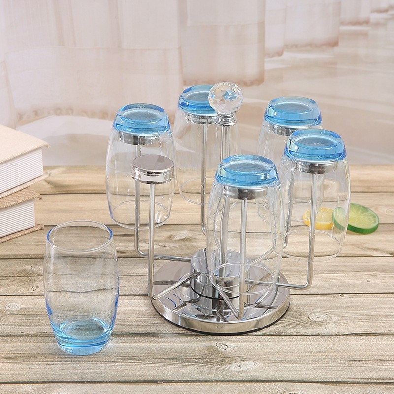 Ανοξείδωτος περιστρεφόμενος φορέας ποτηριών με δίσκο αποστράγγισης, 1,5 kg, εγκατάσταση χωρίς τρύπημα, μοντέρνο στυλ