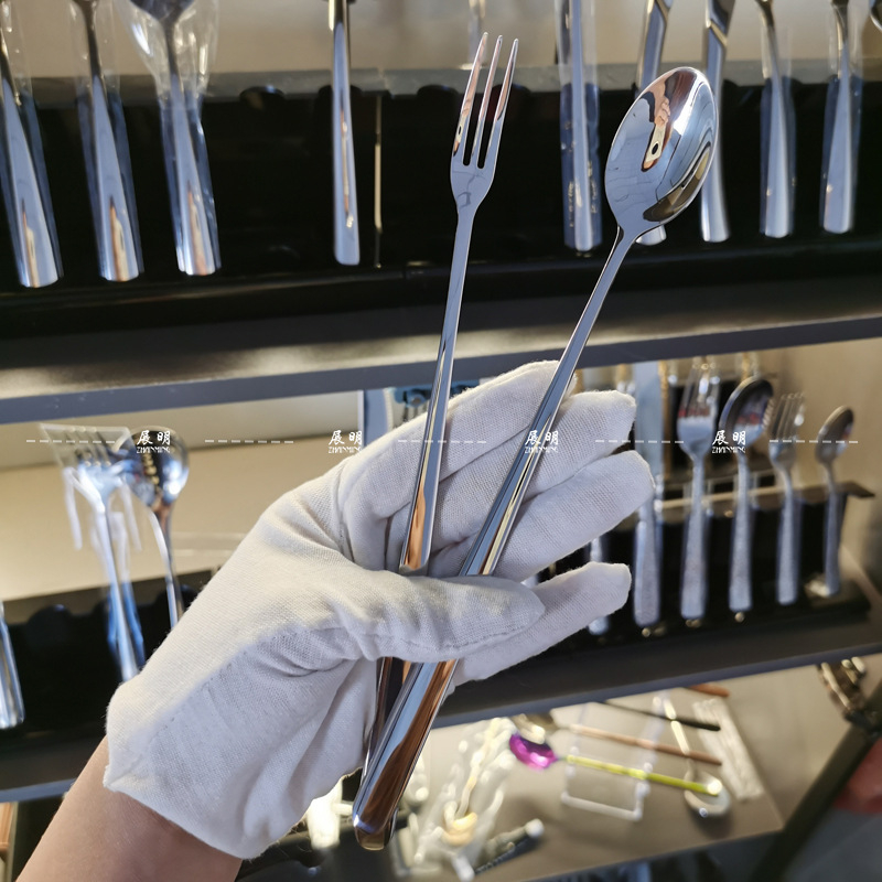 Vilice od nehrđajućeg čelika za voće i desert uz žličicu za led, moderan minimalistički dizajn, ogledni sjaj, mogućnost prilagodbe