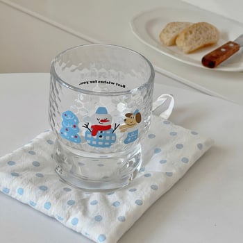 Staklena zdjela, staklo od soda-lime, cilindrični jednoservni dizajn, ledeni uzorak, moderni minimalistički stil