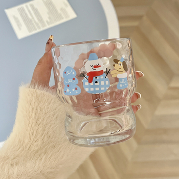 Staklena zdjela, staklo od soda-lime, cilindrični jednoservni dizajn, ledeni uzorak, moderni minimalistički stil