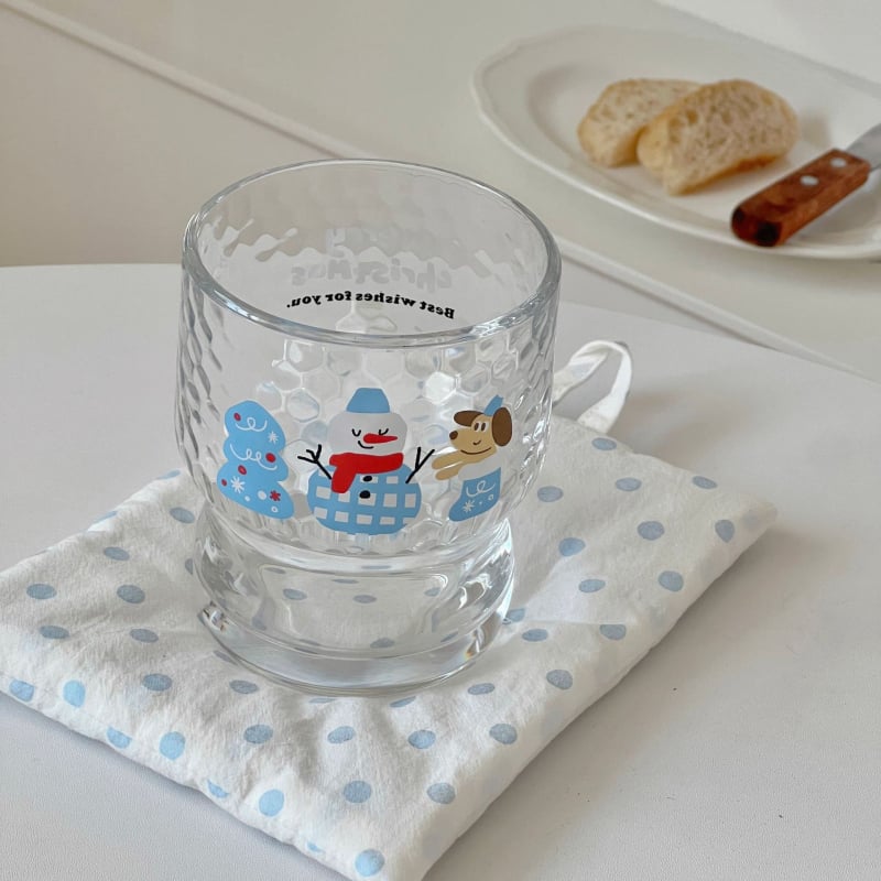 Staklena zdjela, staklo od soda-lime, cilindrični jednoservni dizajn, ledeni uzorak, moderni minimalistički stil