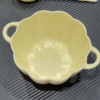 Bol pentru ouă la aburi cu motiv dovleac, porțelan nou, sub glazură, stil modern minimalist, formă unică