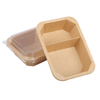Kutija za obrok od Kraft papira, 3 odjeljka, 1000 ml, pogodna za mikrovalnu, biološki razgradiva