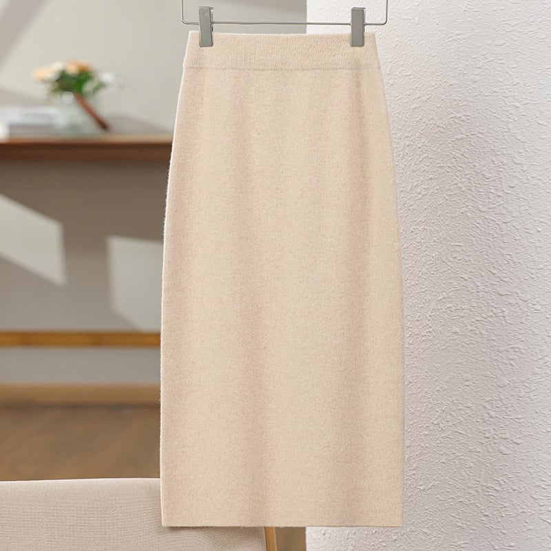 Villane kootud seelik, A-lõige, keskmise pikkusega, soojendatud, ilma triikimata, sügis 2025