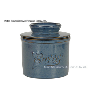 Keramická nádoba na maslo s viečkom, reliéfny dizajn, glazúra vypaľovaná v peci, objem 0,4–2 l