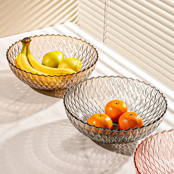 Плодова чиния с волнист рисунък, луксозен стил, пластмасова, марка Yi Lijie, 2024 издание