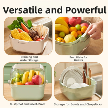 Кошница за измиване на зеленчуци и плодове с дренаж, скандинавски прост стил, пластмасова, зимно издание 2020, висококачествен продукт