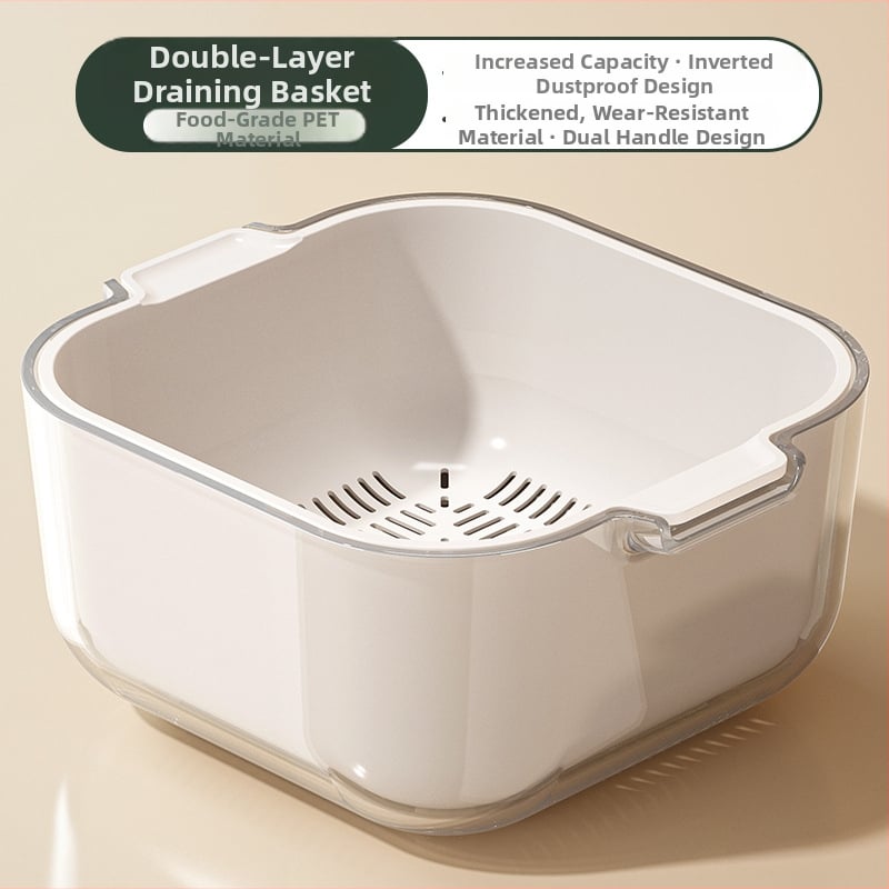 Кошница за измиване на зеленчуци и плодове с дренаж, скандинавски прост стил, пластмасова, зимно издание 2020, висококачествен продукт