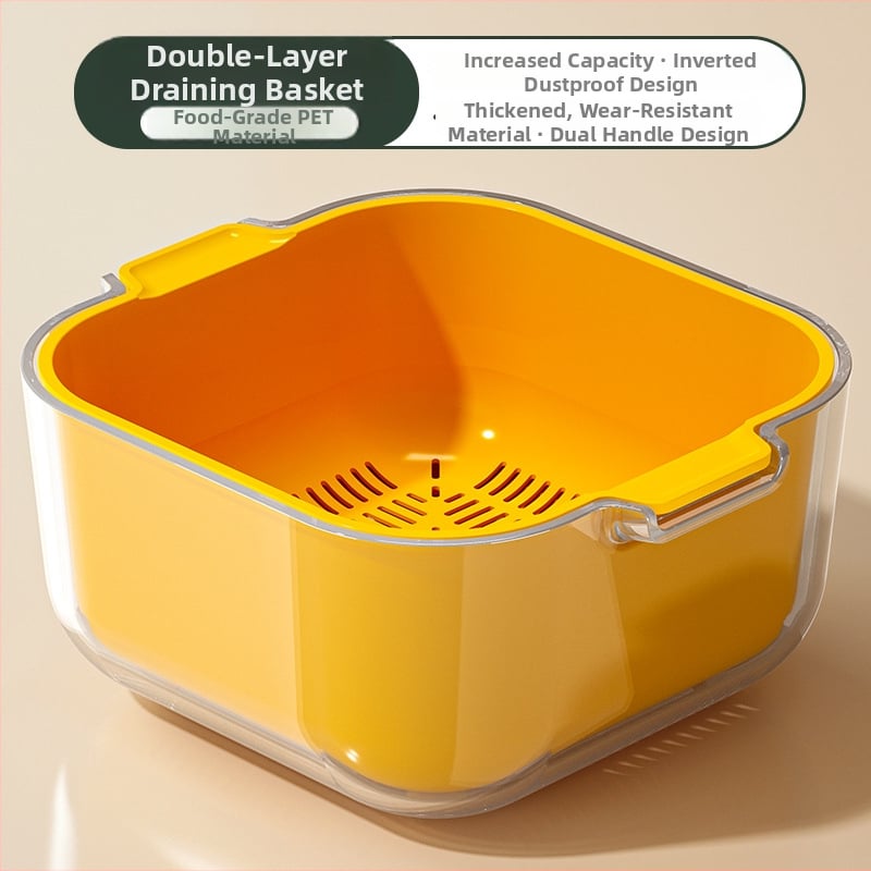 Кошница за измиване на зеленчуци и плодове с дренаж, скандинавски прост стил, пластмасова, зимно издание 2020, висококачествен продукт