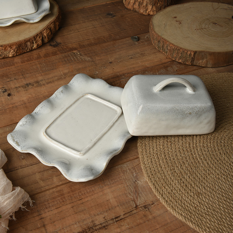 Керамичен съд за масло с капак в нордичен стил, персонализируемо лого, марка Kakel, премиум клас