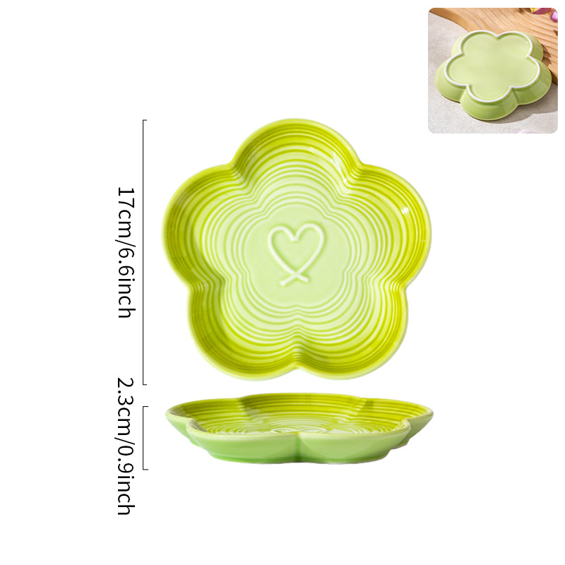 ZEYE farfurie ceramică cu gradient sub glazură și motiv floare de prune — stil simplu, farfurie pentru desert/fructe